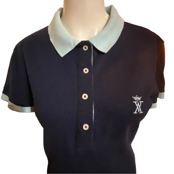 Vicompte A Navy Blue / Light Blue Polo Size 3 (Small USA) - Picture 5 of 8